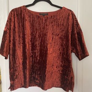 Copper shimmery velvet top